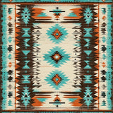 Vibrant Aztec Geometric Motifs(Blue)