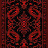 Ultra Soft Area Rug, Non Slip, Stain Resistant, Washable Area Rugs for Living Room, Bedroom, Colorful Dragon Fantasy Motif(Red)