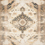 Ultra Soft Area Rug, Non Slip, Stain Resistant, Washable Area Rugs for Living Room, Bedroom, Elegant Farmhouse Area With Vintage Distressed Medallion Design(Beige)
