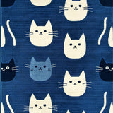 Funny Cat Theme Bathroom Accent(Blue)