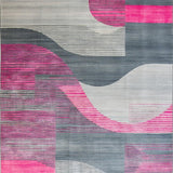 Ultra Soft Area Rug, Non Slip, Stain Resistant, Washable Area Rugs for Living Room, Bedroom, Contemporary Vibrant Geometric Motif(Gray)