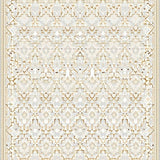 Ultra Soft Area Rug, Non Slip, Stain Resistant, Washable Area Rugs for Living Room, Bedroom, Sophisticated Symmetrical White Tones(Beige)