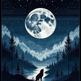 Celestial Wolf Nighttime Aesthetic(Blue)