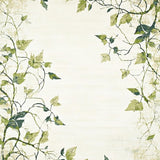 Artistic Distressed Area with Ornate Botanical Design(Beige)