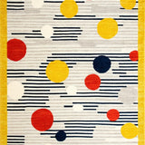 Ultra Soft Area Rug, Non Slip, Stain Resistant, Washable Area Rugs for Living Room, Bedroom, Whimsical Multi-Colored Polka Dot Delight(Yellow)