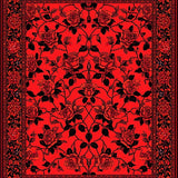 Ultra Soft Area Rug, Non Slip, Stain Resistant, Washable Area Rugs for Living Room, Bedroom, Artful Distressed Floral Composition(Red)