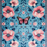 Vibrant Butterfly Floral Motif(Blue)