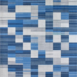 Ultra Soft Area Rug, Non Slip, Stain Resistant, Washable Area Rugs for Living Room, Bedroom, Elegant Abstract Geometric Design(Blue)