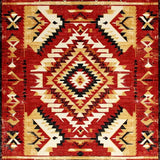 Ultra Soft Area Rug, Non Slip, Stain Resistant, Washable Area Rugs for Living Room, Bedroom, Cozy Traditional Southwestern Motif(Red)