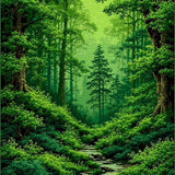 Cozy Rustic Greenery Motif(Green)