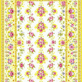 Ultra Soft Area Rug, Non Slip, Stain Resistant, Washable Area Rugs for Living Room, Bedroom, Charming Yellow Floral Medley(White)