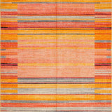 Ultra Soft Area Rug, Non Slip, Stain Resistant, Washable Area Rugs for Living Room, Bedroom, Dynamic Curved Lines with Rich Colors(Orange)