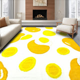 Ultra Soft Area Rug, Non Slip, Stain Resistant, Washable Area Rugs for Living Room, Bedroom, Adorable Egg Motif Design(Yellow)