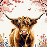 Ultra Soft Area Rug, Non Slip, Stain Resistant, Washable Area Rugs for Living Room, Bedroom, Artistic Colorful Highland Cow Scene(Brown)