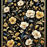 Ultra Soft Area Rug, Non Slip, Stain Resistant, Washable Area Rugs for Living Room, Bedroom, Contemporary Black and White Floral(Black)