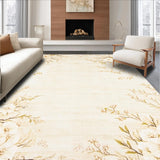 Ultra Soft Area Rug, Non Slip, Stain Resistant, Washable Area Rugs for Living Room, Bedroom, Faux Beige Floral Area(Beige)