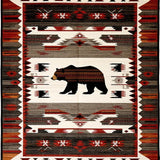 Ultra Soft Area Rug, Non Slip, Stain Resistant, Washable Area Rugs for Living Room, Bedroom, Brown Wildlife Bear Lodge Area Carpet(Red)