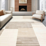 Ultra Soft Area Rug, Non Slip, Stain Resistant, Washable Area Rugs for Living Room, Bedroom, Elegant Neutral Abstract Motif(Beige)