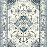 Ultra Soft Area Rug, Non Slip, Stain Resistant, Washable Area Rugs for Living Room, Bedroom, Rustic Gray Tiled Motif(Beige)
