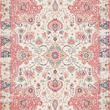Ultra Soft Area Rug, Non Slip, Stain Resistant, Washable Area Rugs for Living Room, Bedroom, Floral Boho Area Beige & Dusty Rose(Beige)