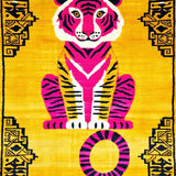 Ultra Soft Area Rug, Non Slip, Stain Resistant, Washable Area Rugs for Living Room, Bedroom, Chic Abstract Animal Motif(Yellow)