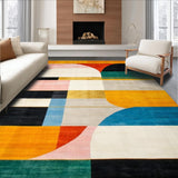 Ultra Soft Area Rug, Non Slip, Stain Resistant, Washable Area Rugs for Living Room, Bedroom, Vibrant Abstract Curvilinear Artistry(Yellow)