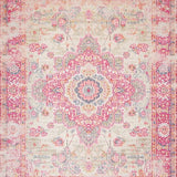 Ultra Soft Area Rug, Non Slip, Stain Resistant, Washable Area Rugs for Living Room, Bedroom, Trendy Abstract Round Composition(Pink)