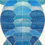 Ultra Soft Area Rug, Non Slip, Stain Resistant, Washable Area Rugs for Living Room, Bedroom, Azure Reef Impression Rug with Abstract Turtle and Flowing Oceanic Lines(Blue)