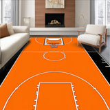 Ultra Soft Area Rug, Non Slip, Stain Resistant, Washable Area Rugs for Living Room, Bedroom, Playful Round Basketball Inspired(Orange)