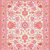 Ultra Soft Area Rug, Non Slip, Stain Resistant, Washable Area Rugs for Living Room, Bedroom, Rustic Textured Geometric Flourish(Pink)