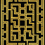 Geometric Retro Black Gold Motif(Black)