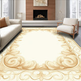 Ultra Soft Area Rug, Non Slip, Stain Resistant, Washable Area Rugs for Living Room, Bedroom, Sophisticated Beige Bathroom With Scroll Design For Home Decor(Beige)
