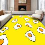 Ultra Soft Area Rug, Non Slip, Stain Resistant, Washable Area Rugs for Living Room, Bedroom, Cute Animated Food Theme(Yellow)