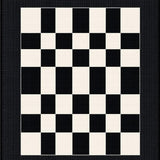Contemporary Black and Ivory Checkerboard(Black)