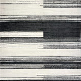 Ultra Soft Area Rug, Non Slip, Stain Resistant, Washable Area Rugs for Living Room, Bedroom, Graphic Modern Striped Rug With Alternating Thick And Thin Black White Lines(Black)