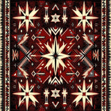 Ultra Soft Area Rug, Non Slip, Stain Resistant, Washable Area Rugs for Living Room, Bedroom, Rustic Texas Star Farmhouse Kitchen Anti-Fatigue Mat(Red)
