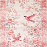Ultra Soft Area Rug, Non Slip, Stain Resistant, Washable Area Rugs for Living Room, Bedroom, Elegant Rustic Flower Accents(Pink)