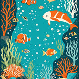Ultra Soft Area Rug, Non Slip, Stain Resistant, Washable Area Rugs for Living Room, Bedroom, Colorful Underwater Fantasy Theme(Blue)