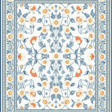 Ultra Soft Area Rug, Non Slip, Stain Resistant, Washable Area Rugs for Living Room, Bedroom, Artistic Flower Pattern with Earthy Hues(White)