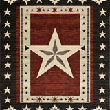 Ultra Soft Area Rug, Non Slip, Stain Resistant, Washable Area Rugs for Living Room, Bedroom, Elegant Textured Brown Motif(Red)