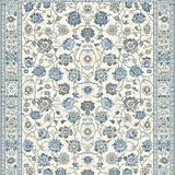 Ultra Soft Area Rug, Non Slip, Stain Resistant, Washable Area Rugs for Living Room, Bedroom, Chic Transitional Garden Elements(Ivory)