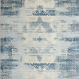 Ultra Soft Area Rug, Non Slip, Stain Resistant, Washable Area Rugs for Living Room, Bedroom, Modern Farmhouse Style Beige and Denim Blue Accent(Blue)