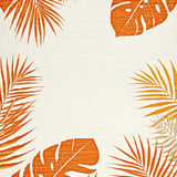 Ultra Soft Area Rug, Non Slip, Stain Resistant, Washable Area Rugs for Living Room, Bedroom, Radiant Outdoor Floral Impression(Orange)