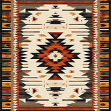 Ultra Soft Area Rug, Non Slip, Stain Resistant, Washable Area Rugs for Living Room, Bedroom, Cultural Vibrant Tribal Motif(Orange)