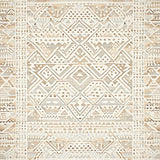 Artisan Loop Pile Area Beige Ivory Tribal Design(Beige)
