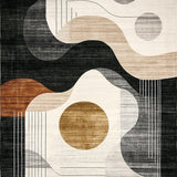 Ultra Soft Area Rug, Non Slip, Stain Resistant, Washable Area Rugs for Living Room, Bedroom, Barista Collection Abstract Swirl Area for Modern Interior Decor(Gray)