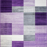 Ultra Soft Area Rug, Non Slip, Stain Resistant, Washable Area Rugs for Living Room, Bedroom, Striking Purple and Black Motif(Purple)