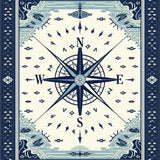 Ultra Soft Area Rug, Non Slip, Stain Resistant, Washable Area Rugs for Living Room, Bedroom, Vibrant Nautical Themed Décor(Blue)