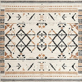 Ultra Soft Area Rug, Non Slip, Stain Resistant, Washable Area Rugs for Living Room, Bedroom, Modern Earthy Medallion Style(Beige)