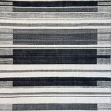 Ultra Soft Area Rug, Non Slip, Stain Resistant, Washable Area Rugs for Living Room, Bedroom, Layered Contrast Stripe Rug Featuring Dynamic Black and White Band Patterns(Black)